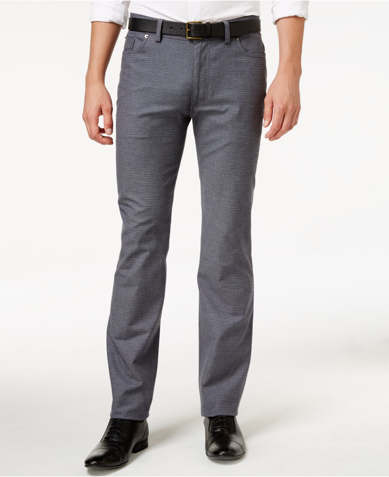 gray stretch pants